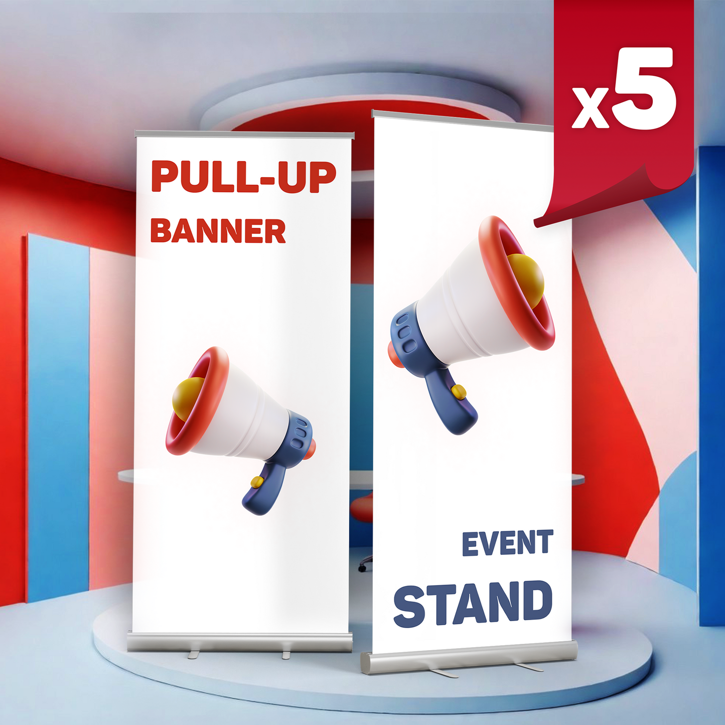 Pull-Up Event Banner Stand x5