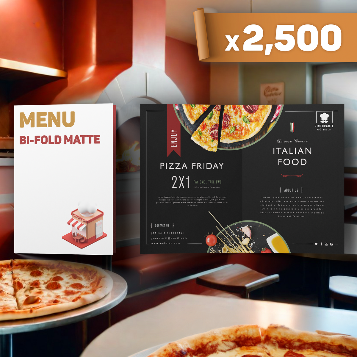 Matte Menu Bi-fold Matte Menu x2,500 – PRYNTY