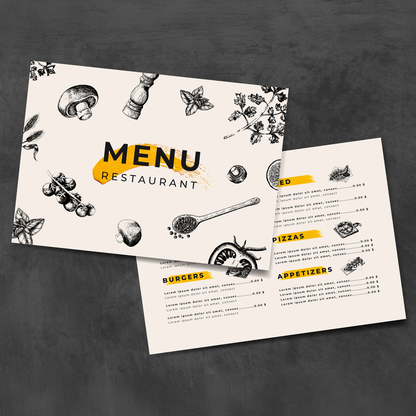 Matte Menu Menus Custom by PRYNTY