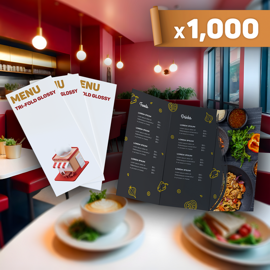 Tri-fold Glossy Menu x1,000