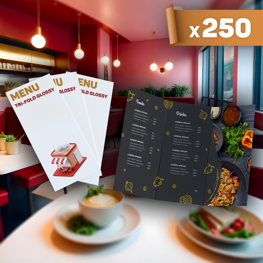 Tri-fold Glossy Menu x250